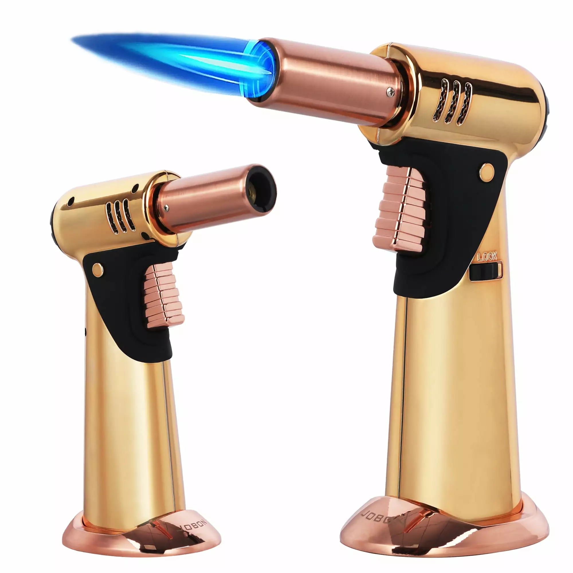 Luxury Double Flame Butane Torch Kitchen Creme Brulee Baking BBQ Adjustable Refillable Culinary Blow Torch TIME C CLUB
