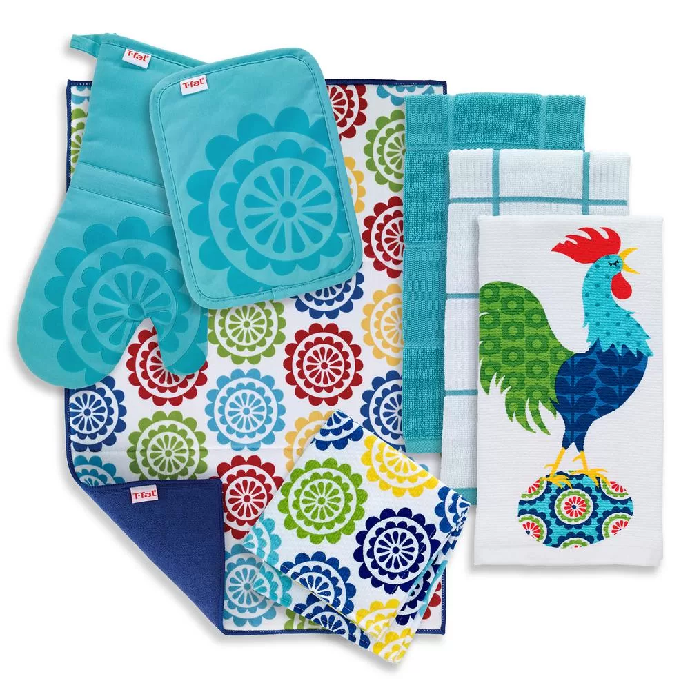 RITZ T-Fal Breeze Kitchen Textile Set 8 Stylish and Functional Kitchen Towels