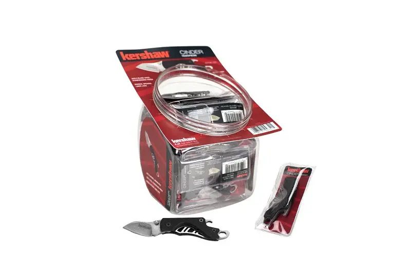 Kershaw Cinder Series 1025FB36 Pocket Knife, Drop Point, Plain Blade, Stonewashed Blade, 4 OAL