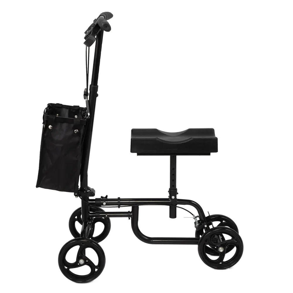 Folding Knee Scooter Steerable Leg Walker Bag and Dual Braking System Adults w2181