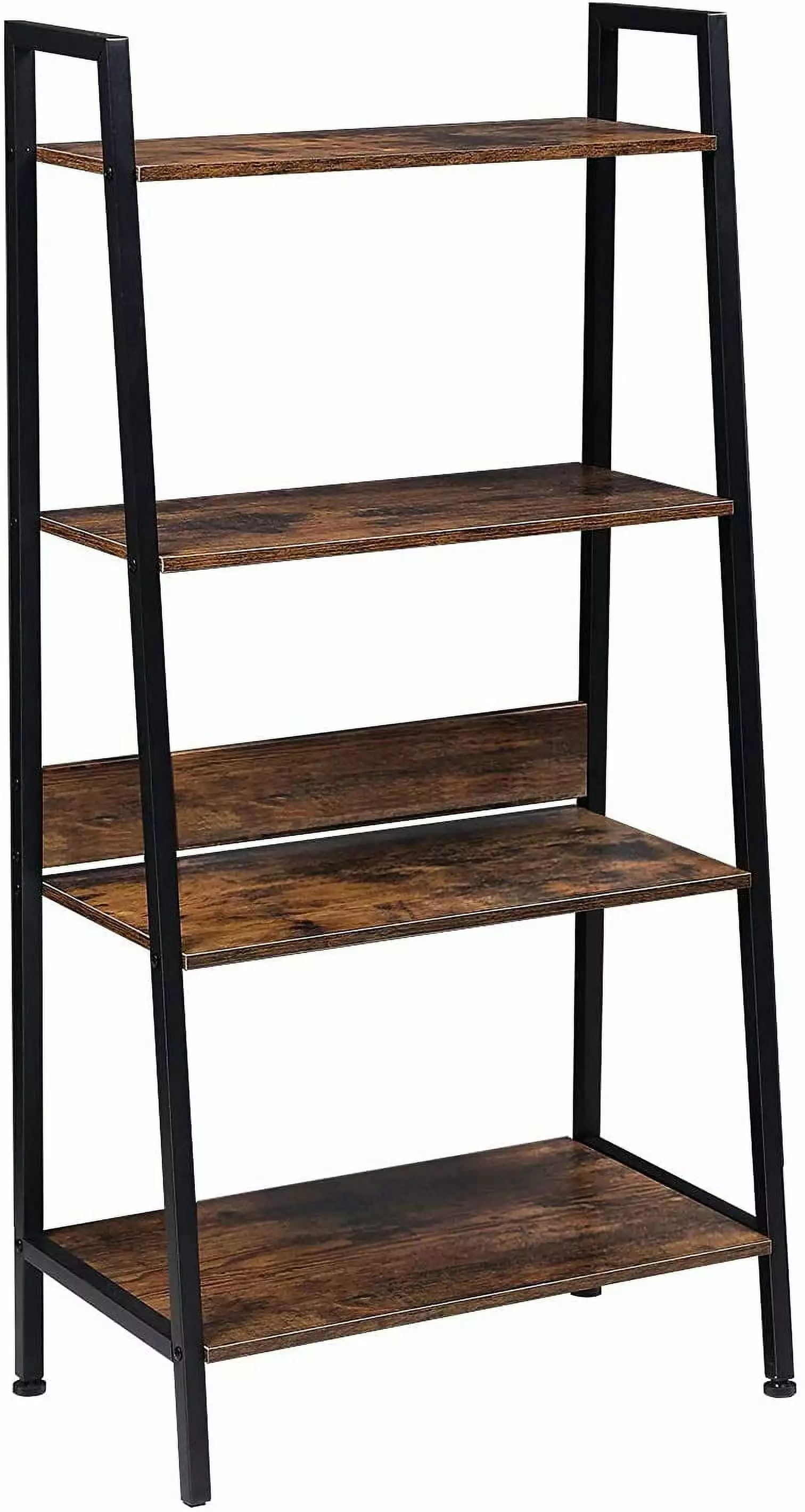 Rustic Brown 4-Tier Ladder Bookshelf Arranger Home Office Modern Storage Shelf YSSOA