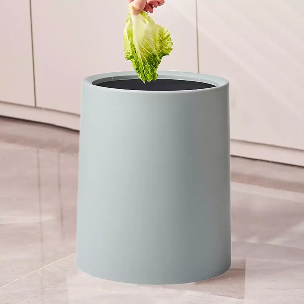 Bxaolu 12L Double-Layer Large Capacity Trash Can Living Room Paper Waste