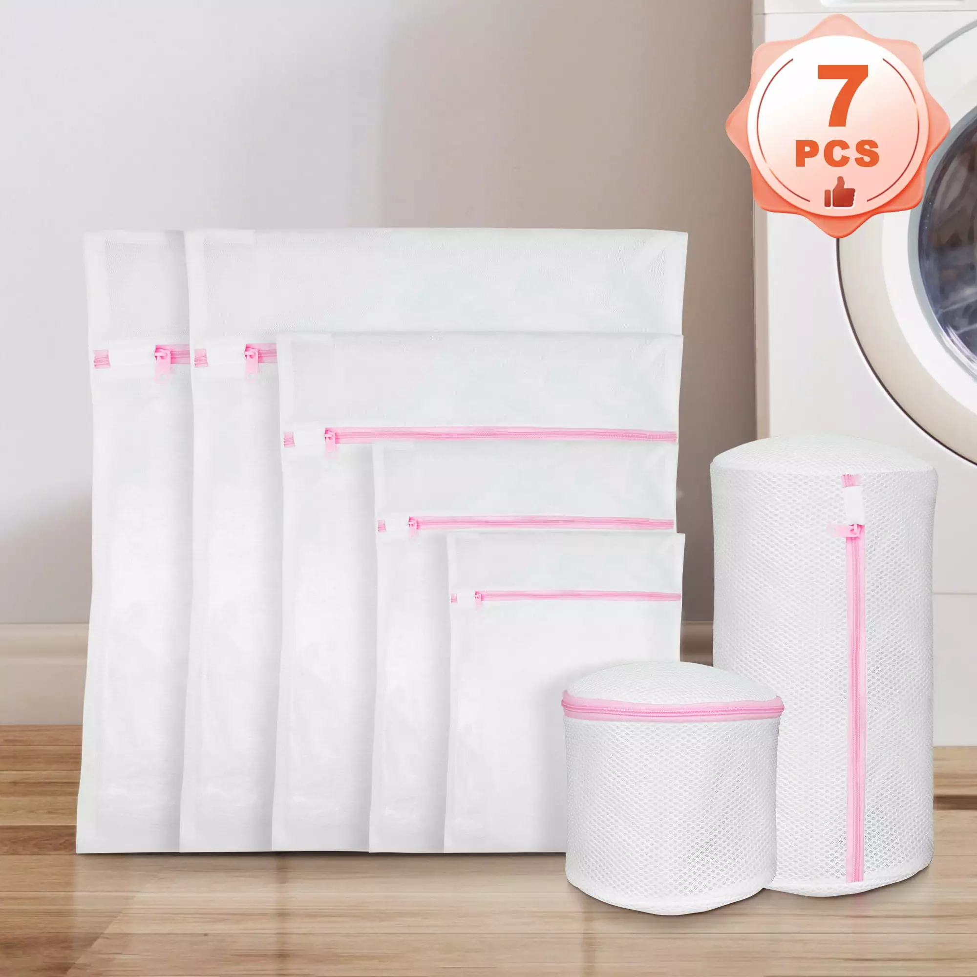 Qissep Mesh Laundry Bag 7Pcs Long-lasting Fine Mesh Bags Zipper Delicates