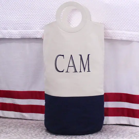 MONOGRAM CANVAS SAPPHIRE HANDLE LAUNDRY HAMPER