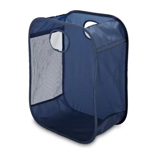Homz 4560126 Spring Up Square Hamper Foldable Laundry Basket Home or Dorm