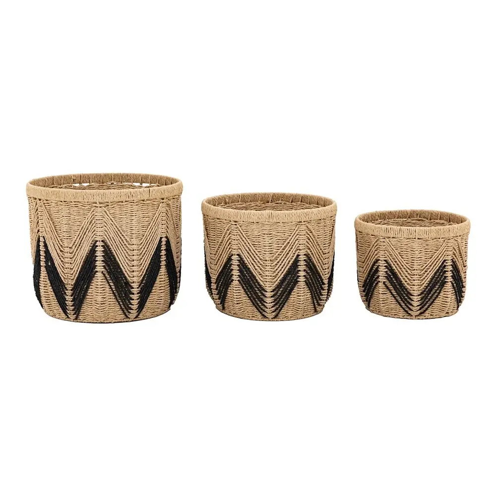 Cameroon Set 3 Baskets - Natural & Black