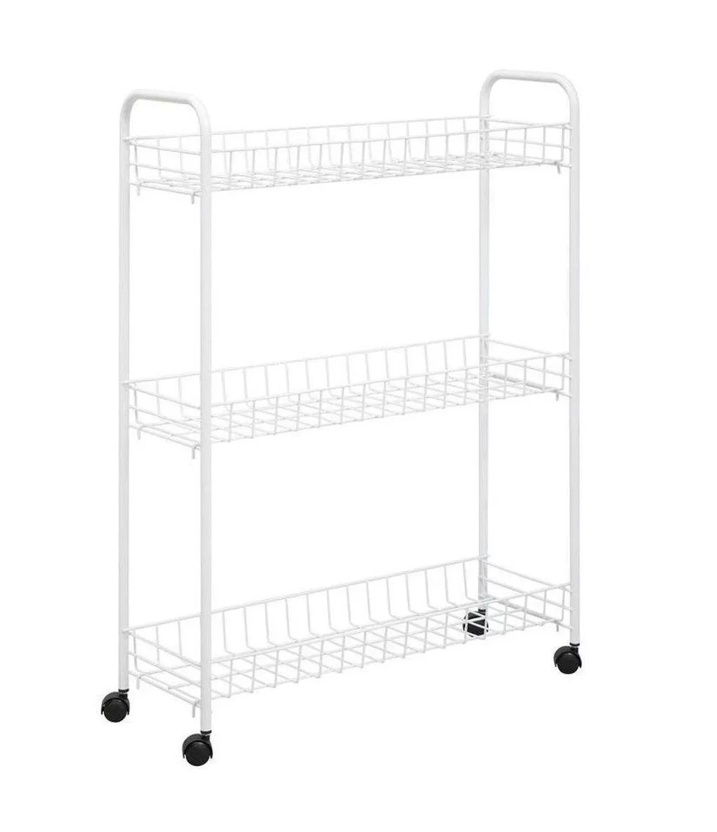 Honey Can Do White 3-Tier Laundry Cart CRT-01149