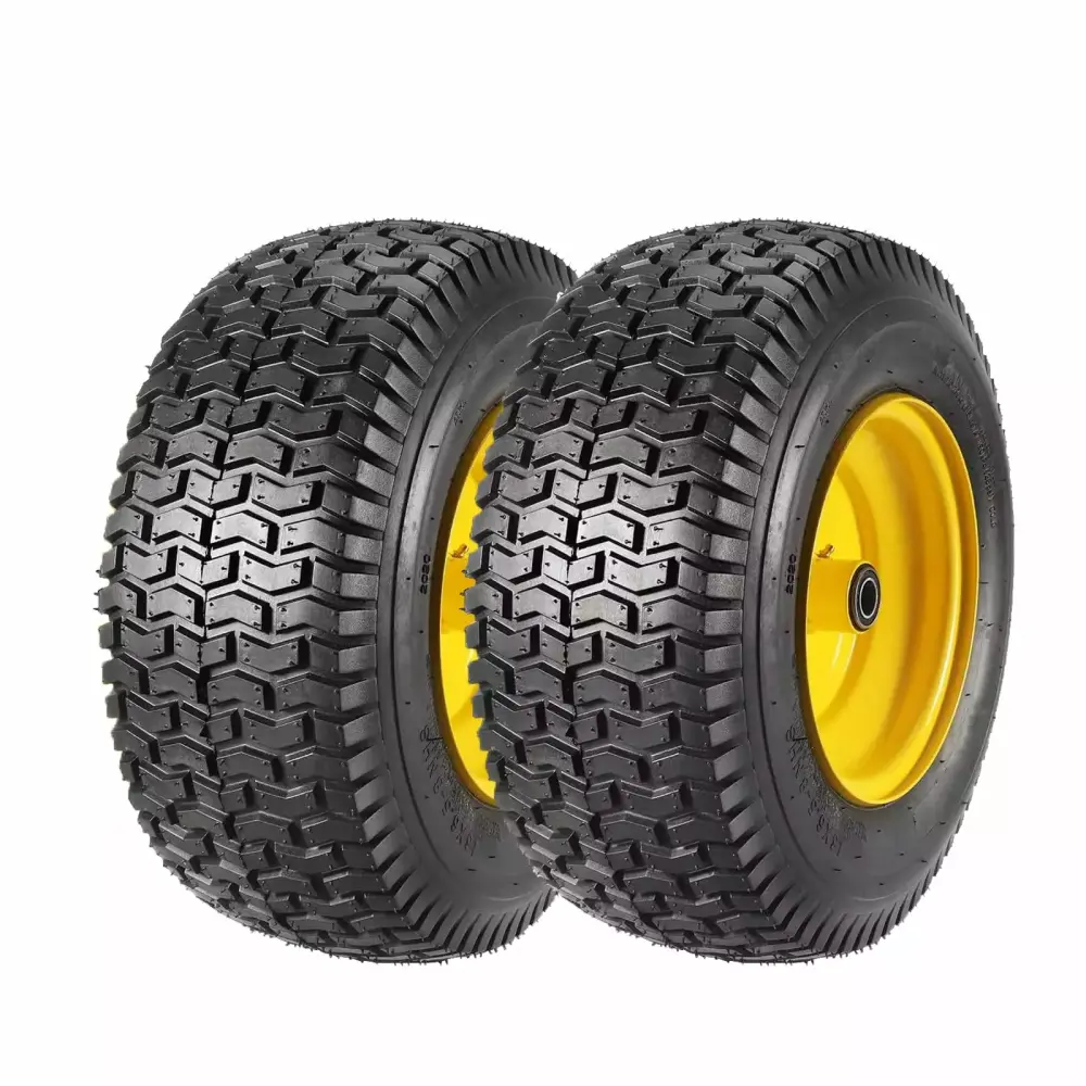 18x8.50-8 Lawn Mower Cart Turf Tires Rim Garden Carts Dolly Trolley Dump Cart Hand Truck Wheelbarrow Garden Wagon 2 Pack B...