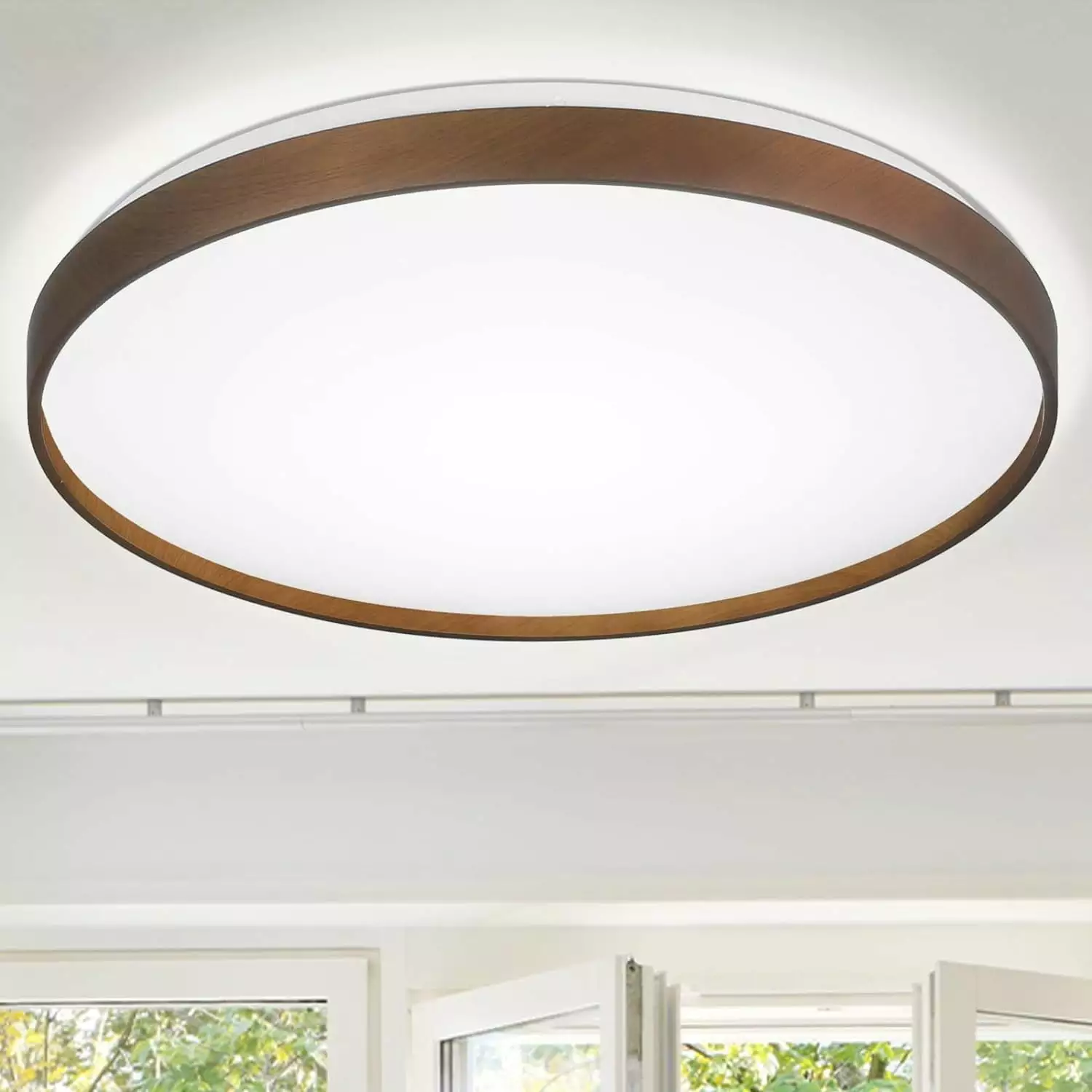 Depuley Modern LED Flush Mount Ceiling Light 24W 5 Color Adjustable Thin Round Low Profile Living Room Bedroom