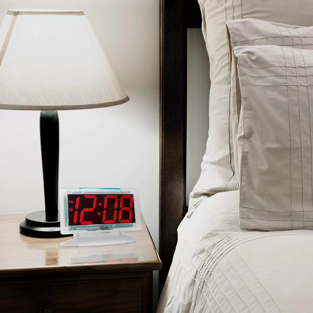 Equity La Crosse Clear 1.8 Inch Red LED Alarm Table Clock