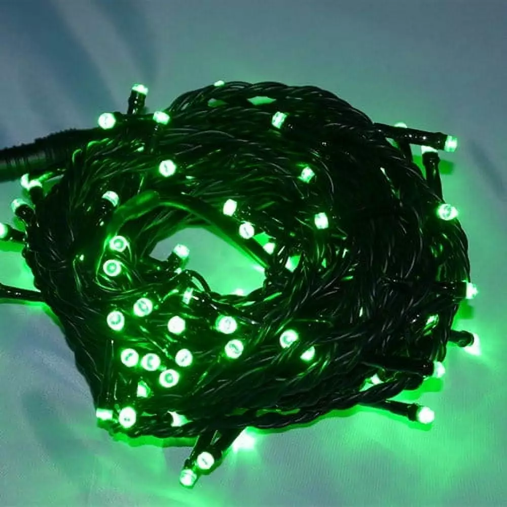 100 LED Green Wire String Lights Connector Holiday Decorations Perfect Holiday