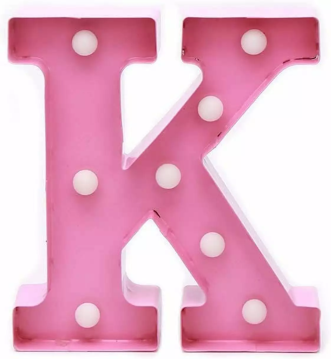 Home Jackie Inc Decorative Pink Vintage Rustic Metal LED Letter K Hanging Light