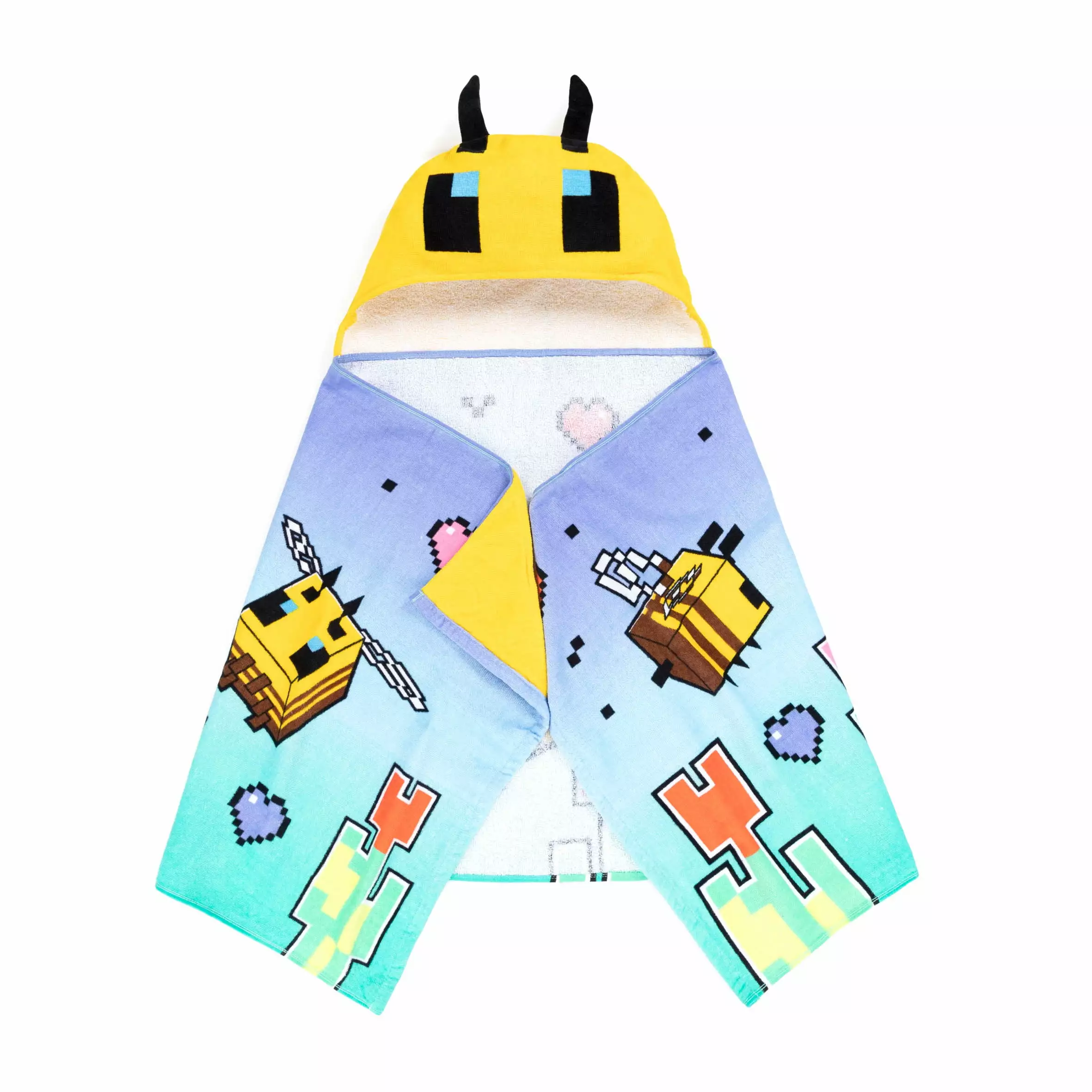 Minecraft Kids Cotton Hooded Towel - Video Game Themed Bath & Swim Towel Boys & Girls