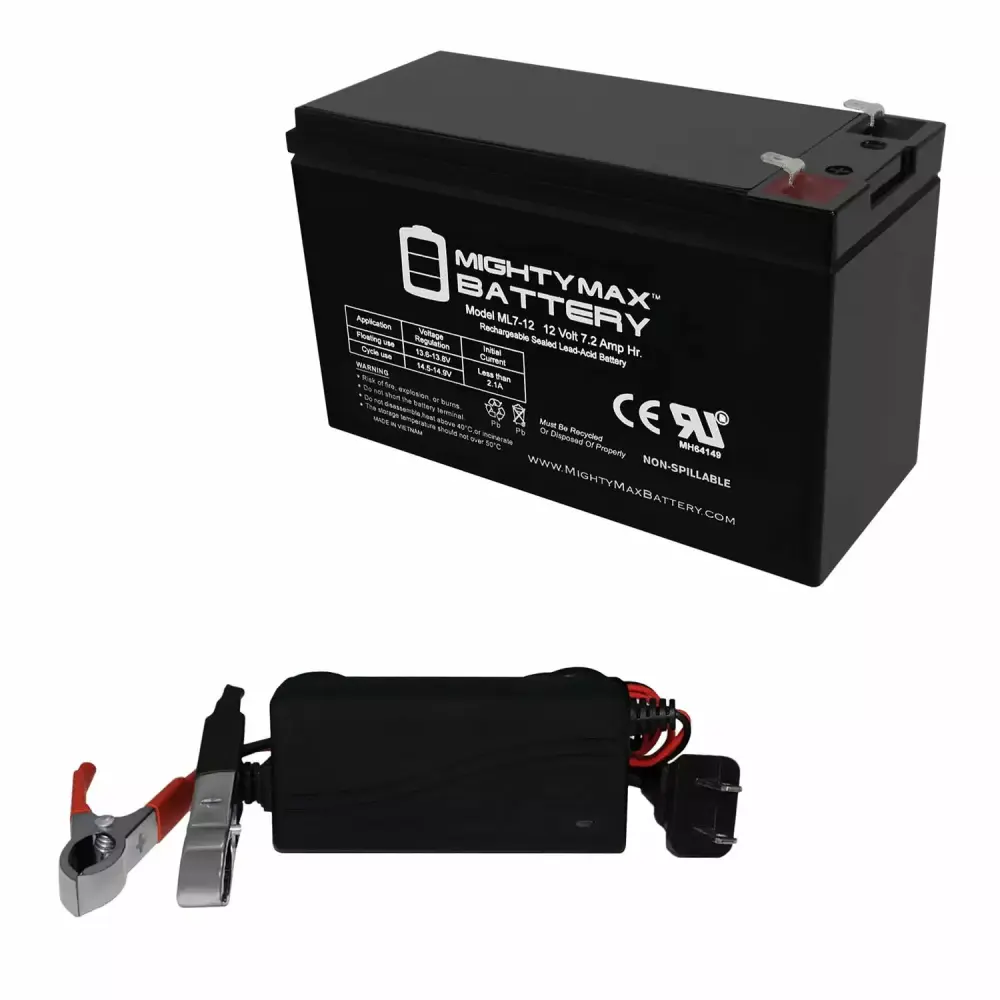 12V 7.2AH Replacement Battery Arjo Century 29181 Chair Lift 12V 1Amp Charger