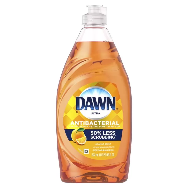 Dawn Ultra Liquid Dish Soap Orange Scent 18 Oz Grease Cutting
