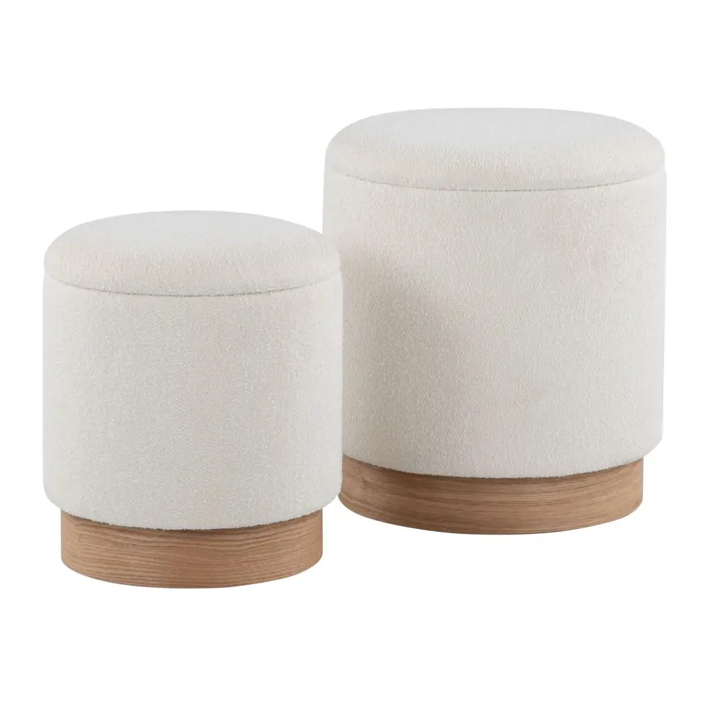 Marla - Contemporary, Nesting Ottoman Place - Natural / Cream : Contemporary Line