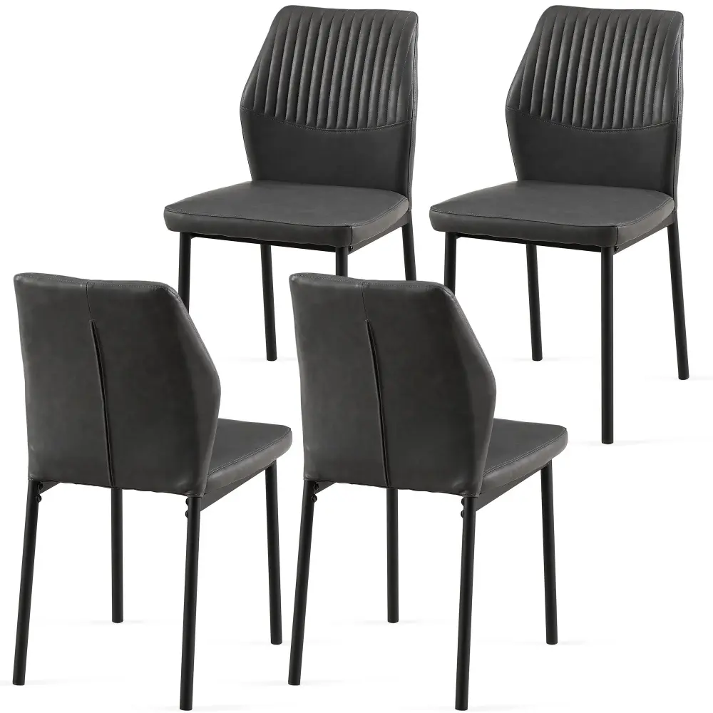 Premium Upholstered Dining Chairs Living Room Chair Modern Kitchen Armless Side Chair Steel Legs