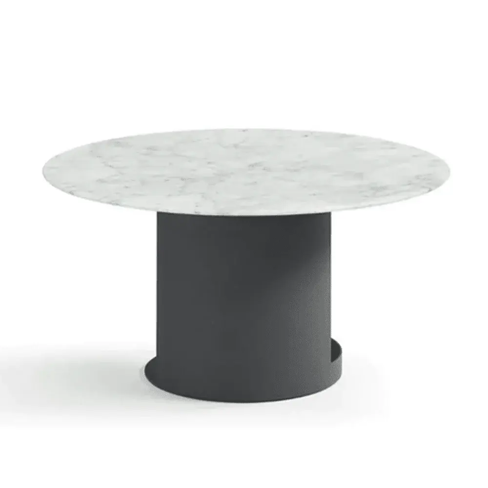 Alban Marble Round Coffee Table - Carrara Chalk