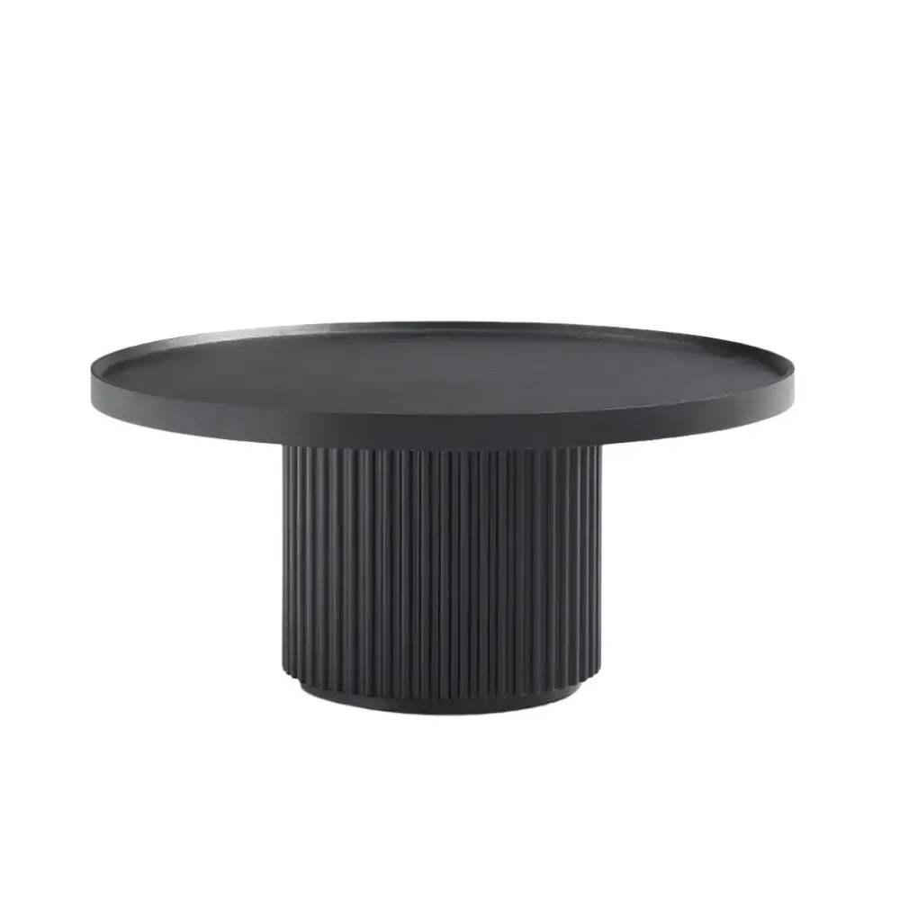 Lincoln Round Coffee Table - Low-sheen Black