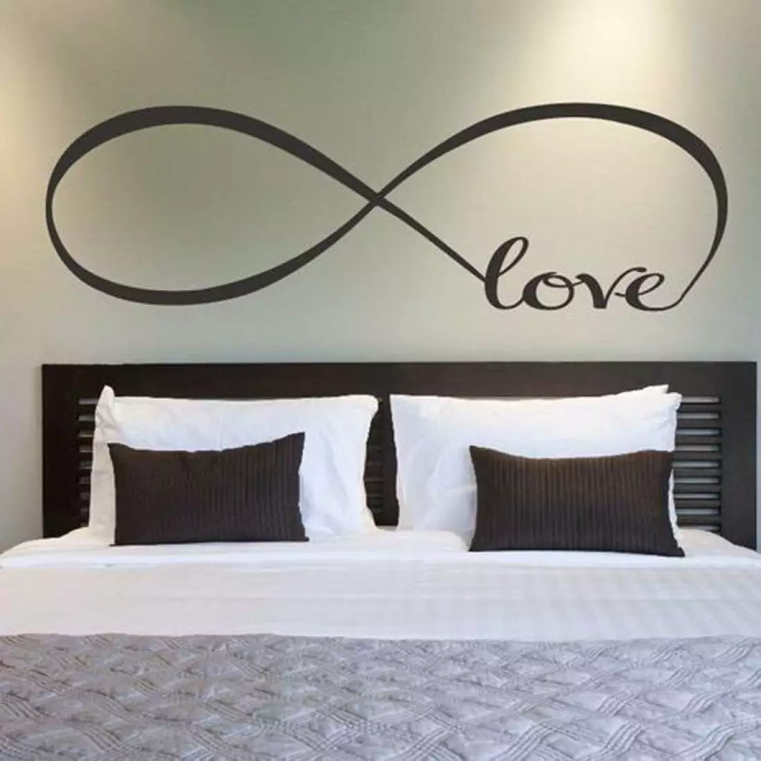 Black Infinity Symbol Word Love Vinyl Wall Art Decal 22x61 Inches Franterd Bedroom Decor Picniva