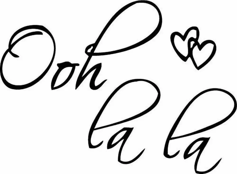 OOH LA LA Paris France Hearts Love Quote Vinyl Wall Decal Decor Art Sticker Picniva