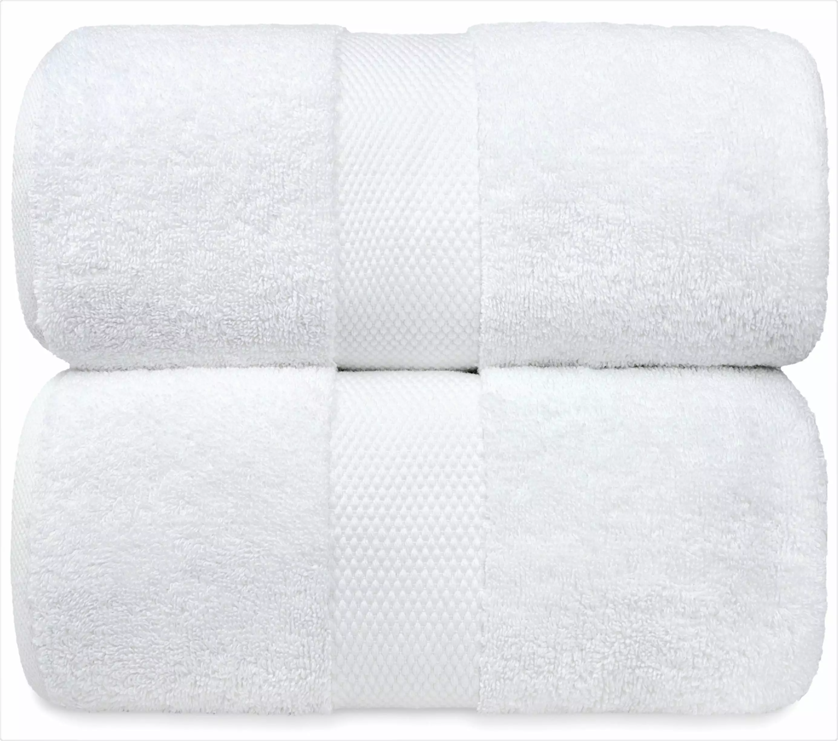 White Timeless Luxury White Bath Towels Large 30x56 Inch 100% Cotton American Linen 2-Pack White Classic