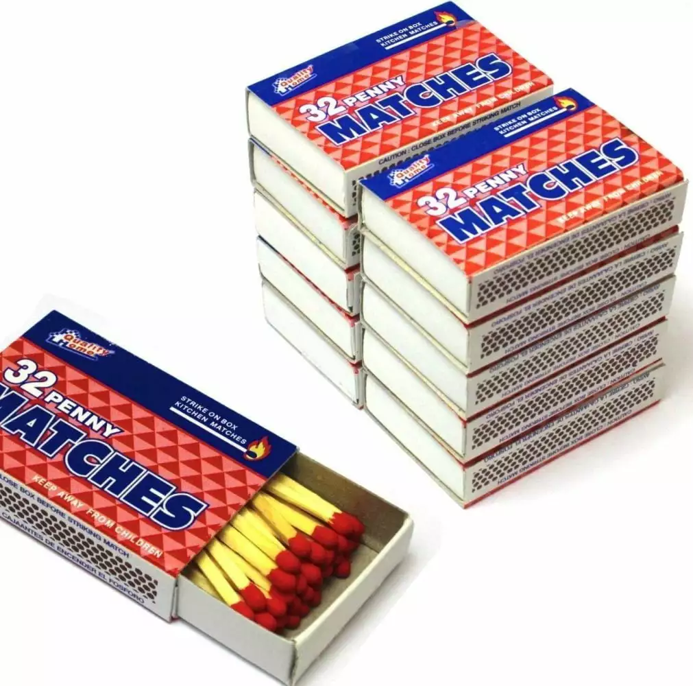 10 Packs Matches 32 Count Strike on Box Kitchen Camping Fire Starter Lighter Lueinjoy