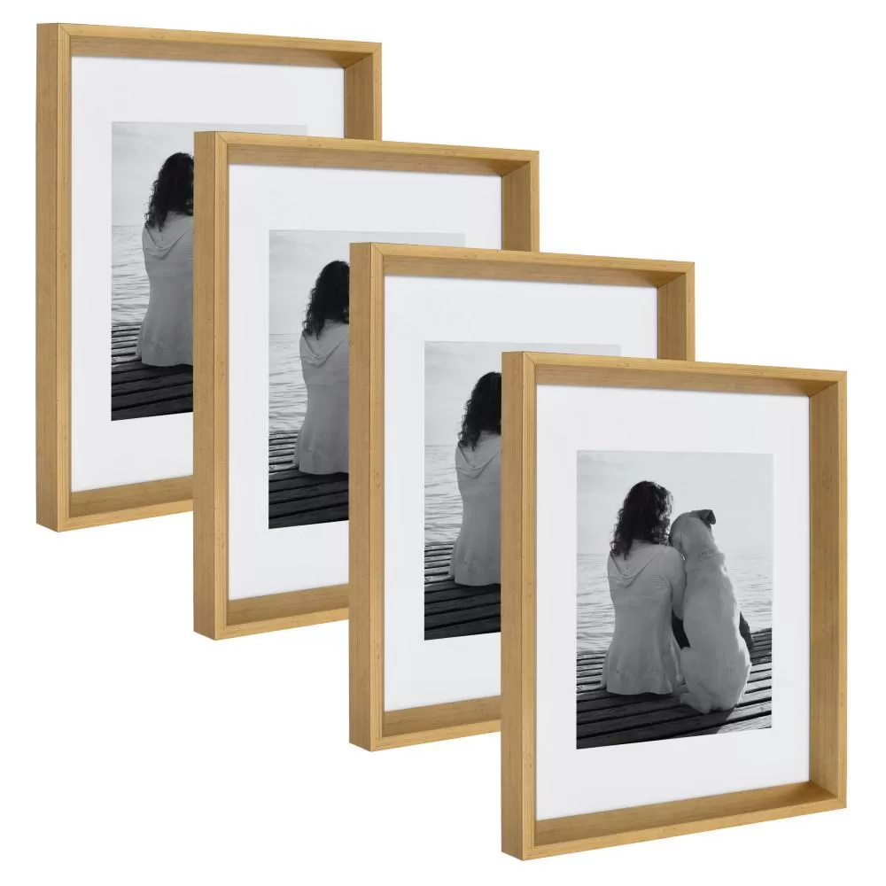 Kate and Laurel Calter 11x14 Matted to 8x10 Gold Picture Frames Set 4