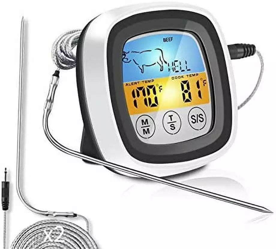 Digital Meat Thermometer Long Probe Instant Read Kitchen Timer Grill Thermometer Smoker Kitchen BBQ Oven Aokur