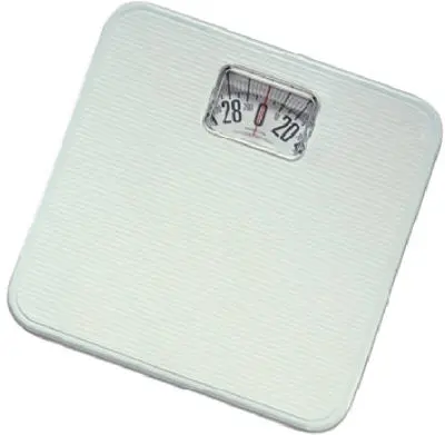 Taylor 20044014 Square Mechanical Rotating Dial Bath Scale White 300 Lb Capacity