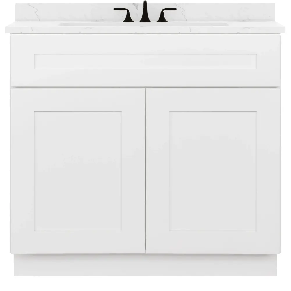 36 W x 21 D x 34.5 H Vanity Sink Base Cabinet - Alpina Pearl