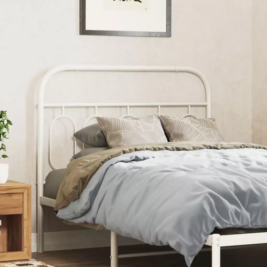 39.4 Full/Queen Metal Headboard Delicate Detailing Metal Headboard White KOIOS