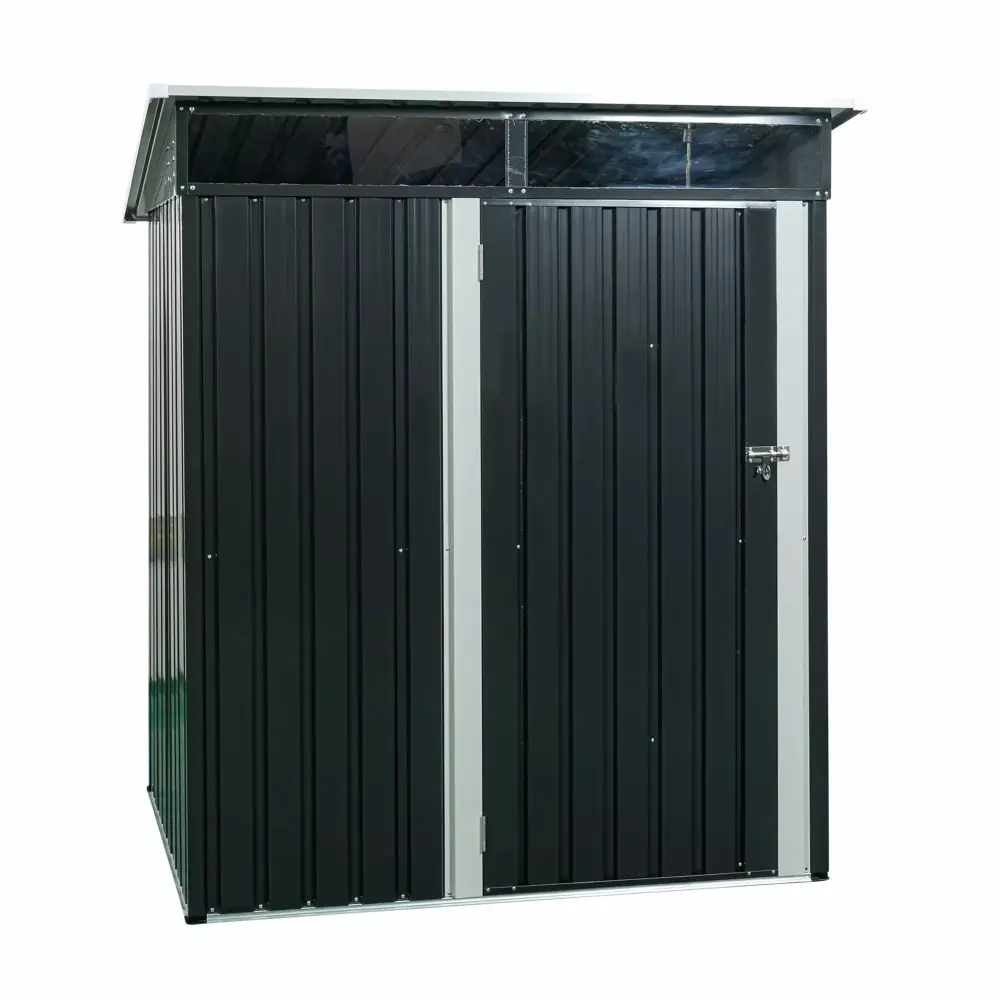 5 x 3FT Lockable Metal Outdoor Storage Shed Garden Bike Trash Can Patio Furniture