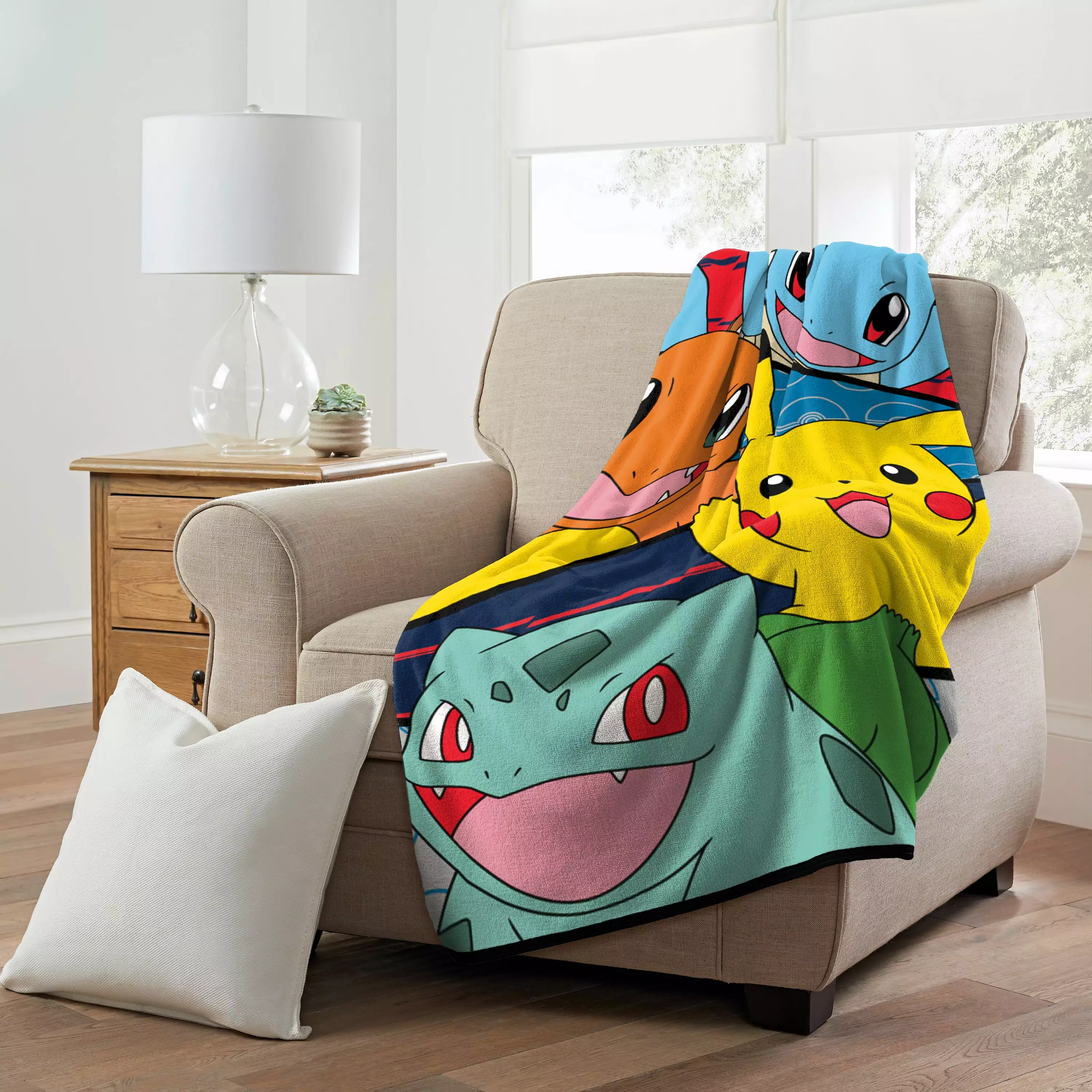 Pokemon Starter Play Micro Raschel Throw Blanket 46 x 60 Inches