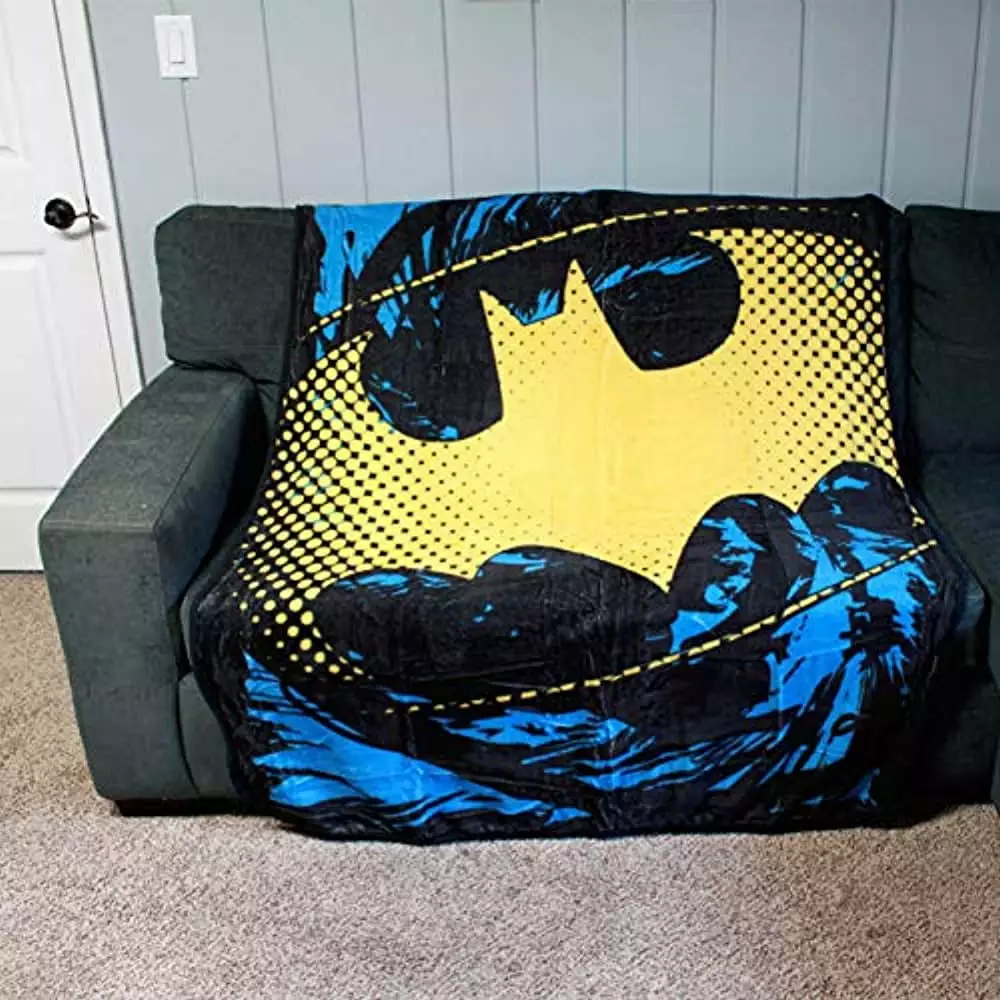 Batman Ripped Shield Micro Raschel Throw Blanket The Northwest Company