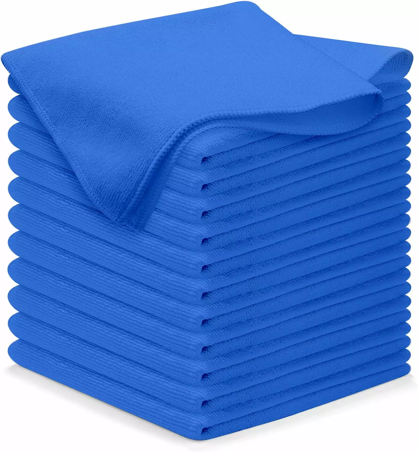 Microfiber Towel Blue Multi-Use Washable Super Absorbent 16x16 12 Pack Kitley
