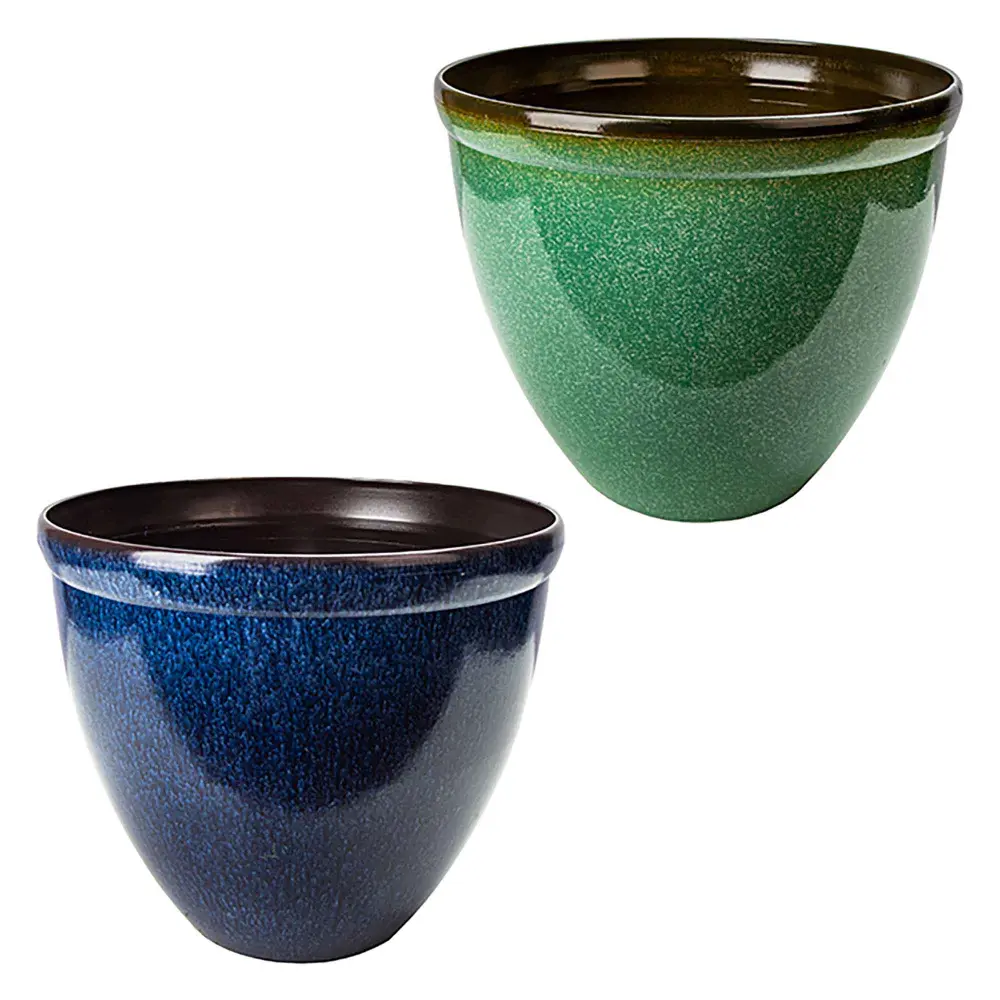 Round Pot Enameled Finish, 15.5'' x 13.4'' (Choice between 2 Colors)