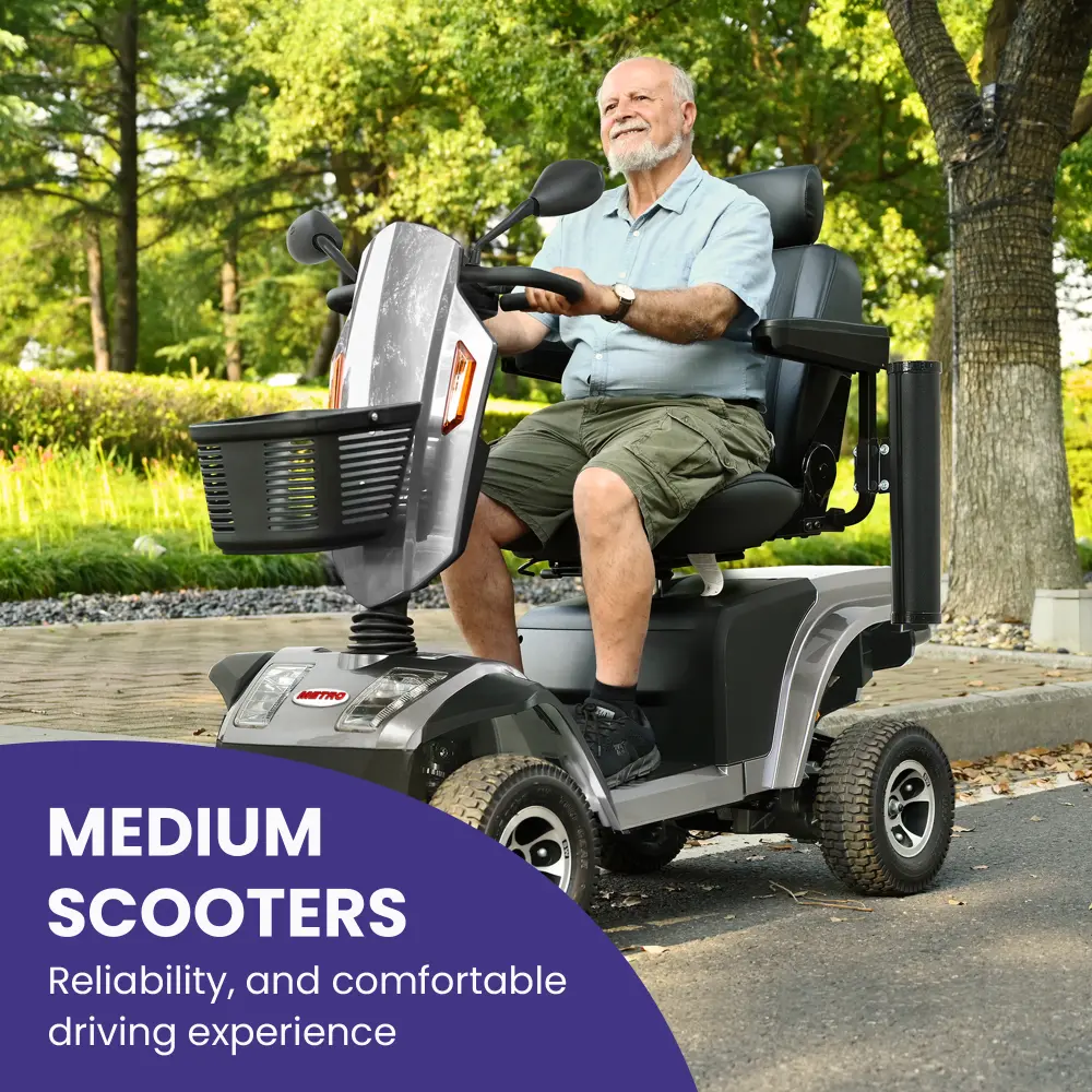 S500 Grey Heavy Duty Mobility Scooter Grey Metallic metro mobility