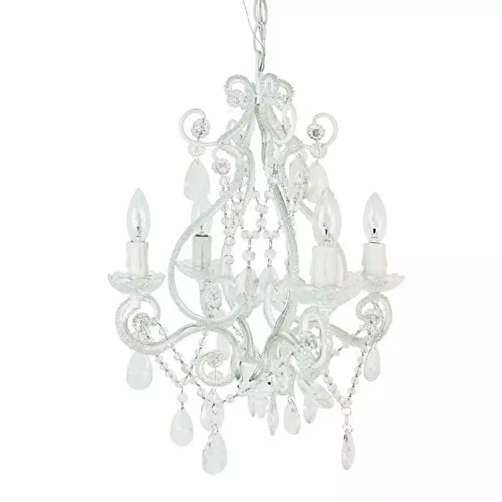 Tadpoles Four Bulb Chandelier White Modern Ceiling Light Fixture
