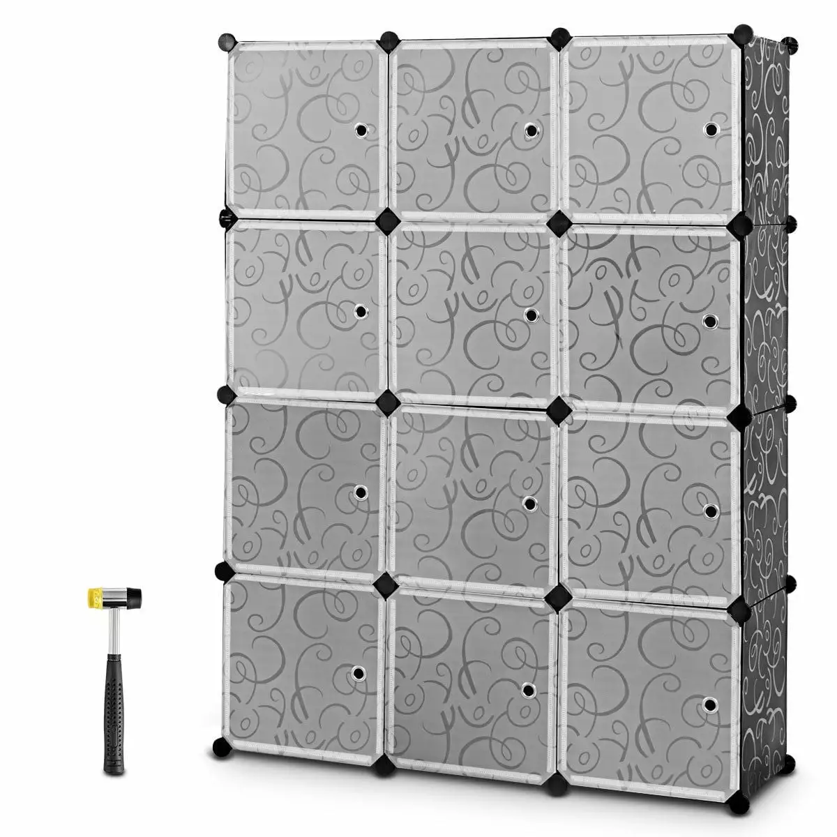 Costway DIY 12 Cube Travel Friendly Closet Storage Wardrobe Cabinet Doors