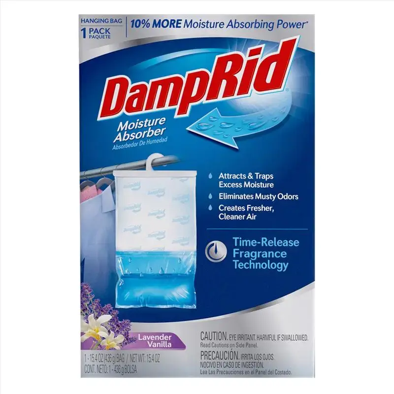 DampRid Hanging Moisture Absorber Lavender Vanilla Scent 15.4 oz Pack 6