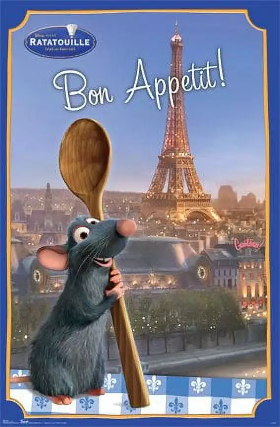 Ratatouille Poster Remy Bon Appetit 24x36 Inches Disney Movie Wall Art HSE USA