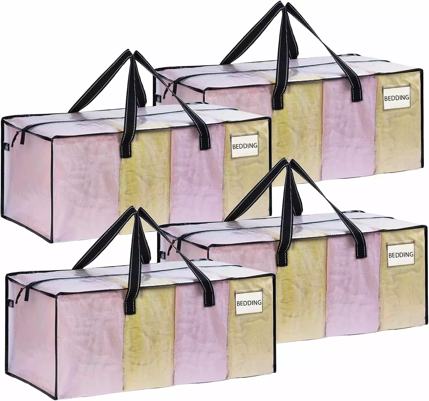 VENO 4 Pack Extra Large Heavy-Duty Moving Bags Clothes College Move- Storage Totes