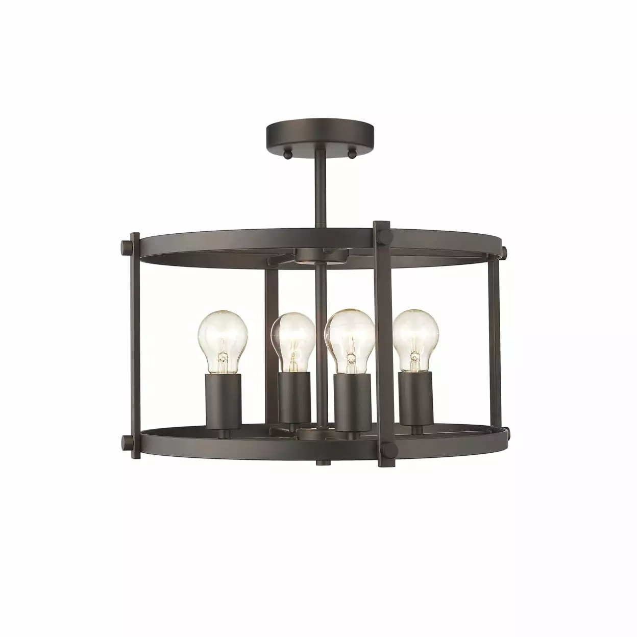 Farmhoutilize Metal 4 Light Ceiling Fixture Wall Outlet Switch Bronze Finish Chloe Lighting