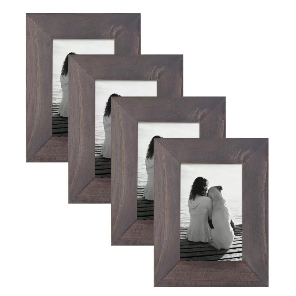 DesignOvation Museum 4 . x 6 . Gray Picture Frame Set 4 Wall or Tabletop Display