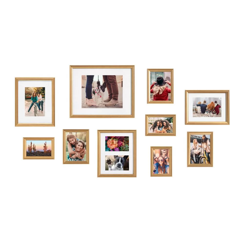 Kate and Laurel Adlynn Gold Picture Frames Set 10 Gallery Wall
