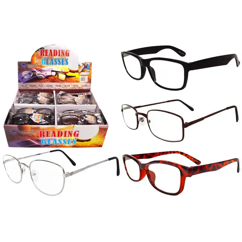 Diamond Visions Assorted Reading Glasses Pack 48 Various Prescriptions