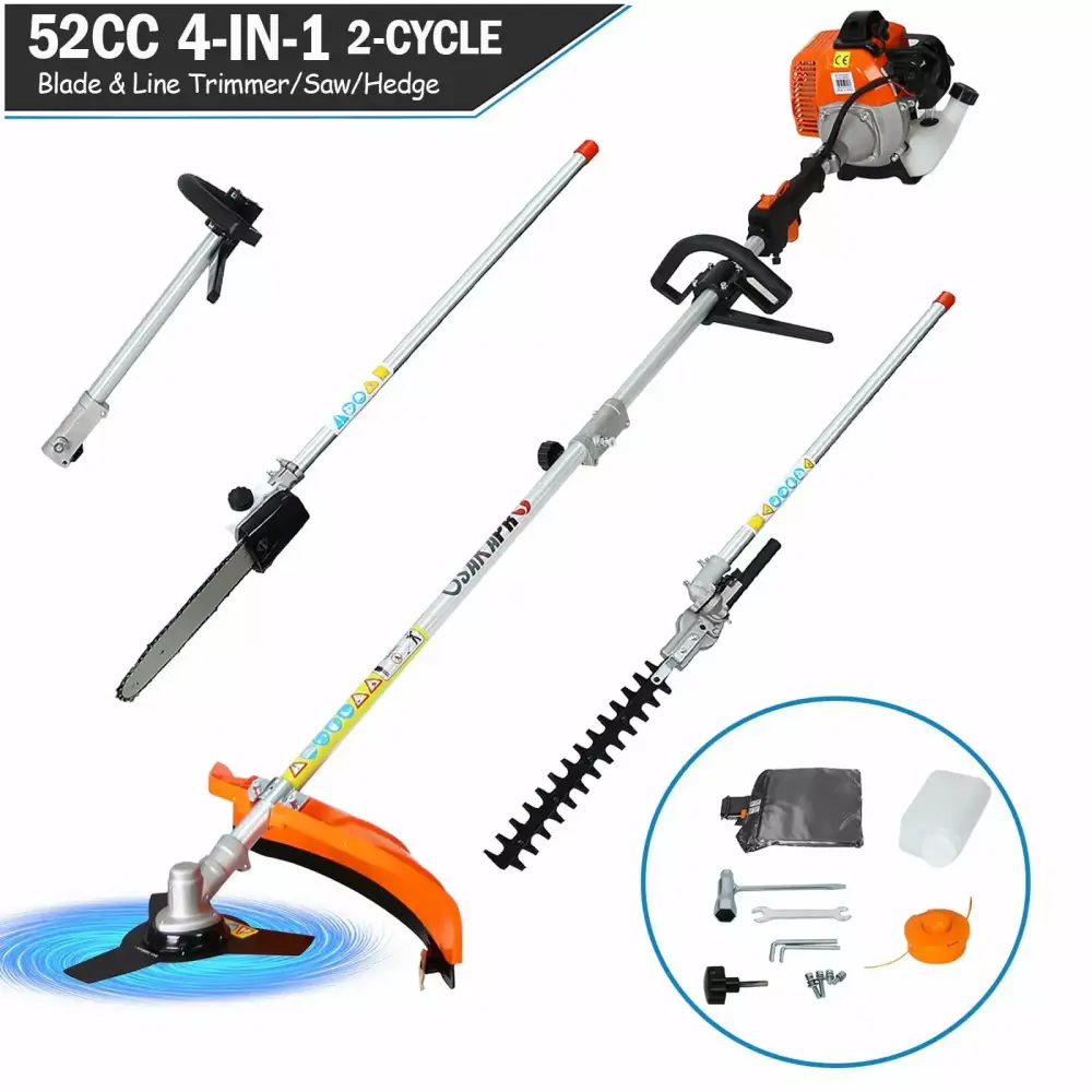 4--1 Gas Weed Eater Seizeen 52CC 2-Cycle Multi-Practical Grass Trimmer and Hedge Trimmer