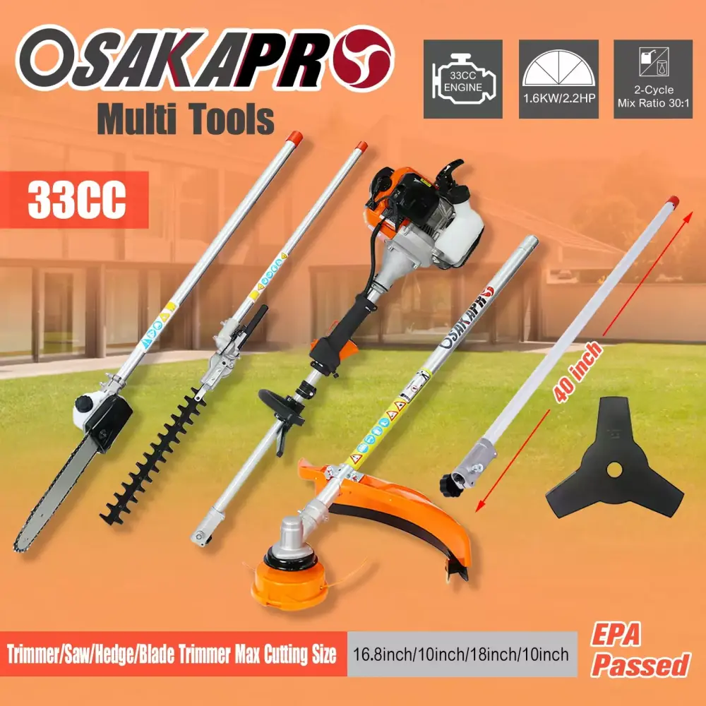 10 1 Gas String Trimmer 33CC 2-Cycle Weed Eater Brush Cutter Hedge Trimmer Garden and Yard