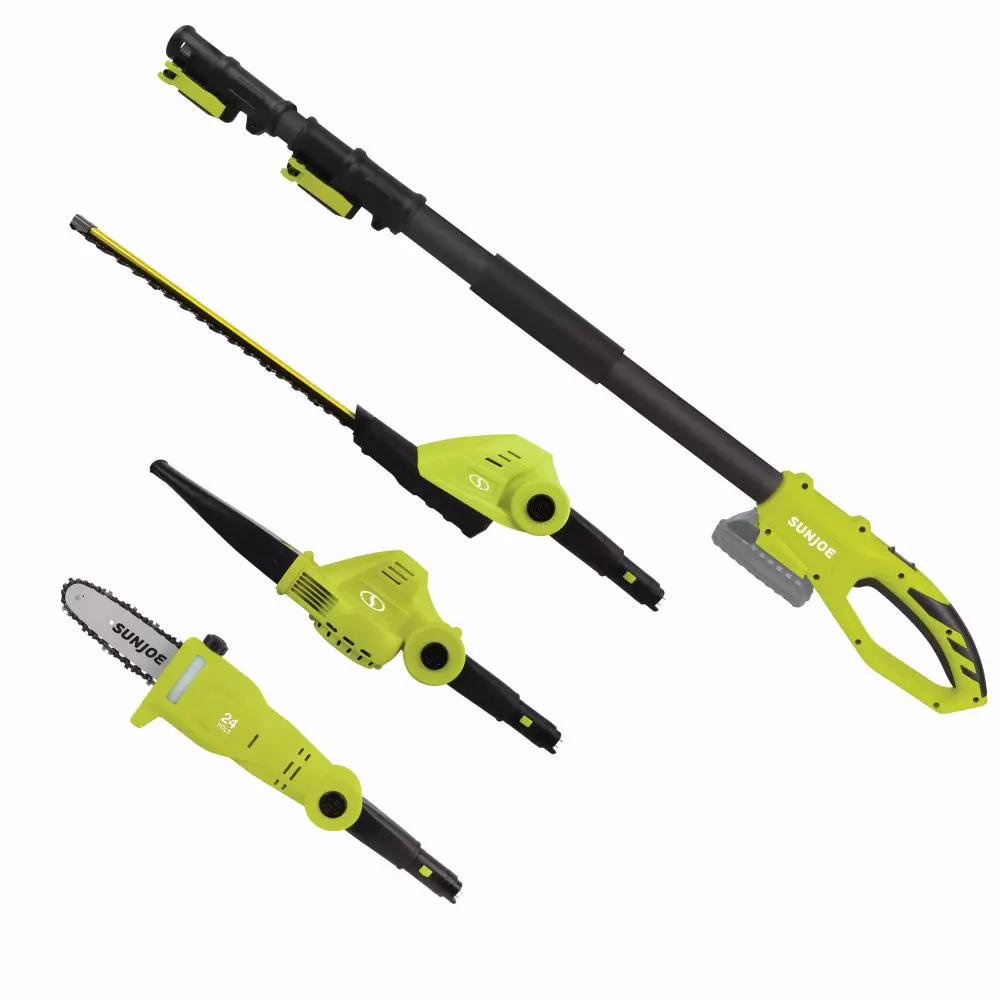 Sun Joe 24V Cordless 3--1 Hedge Trimmer Pole Saw and Leaf Blower Multi-Tool